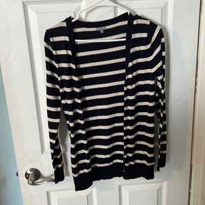 Navy striped cardigan